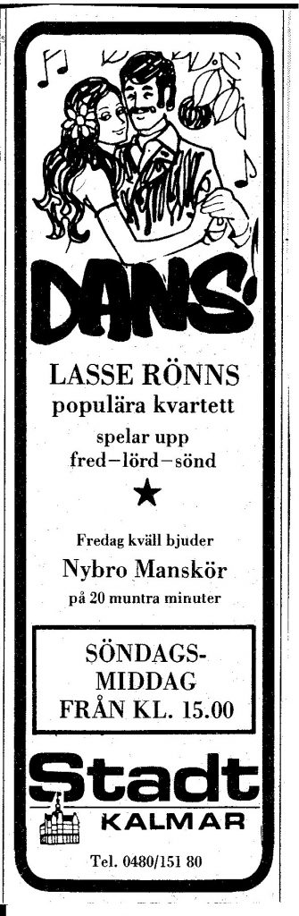 Tidningsannons Stadt Kalmar